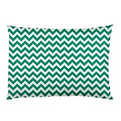 Emerald Green & White Zigzag Pattern Pillow Case (two Sides)