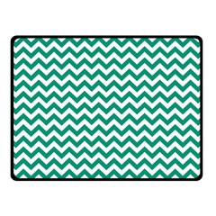 Emerald Green & White Zigzag Pattern Double Sided Fleece Blanket (small)