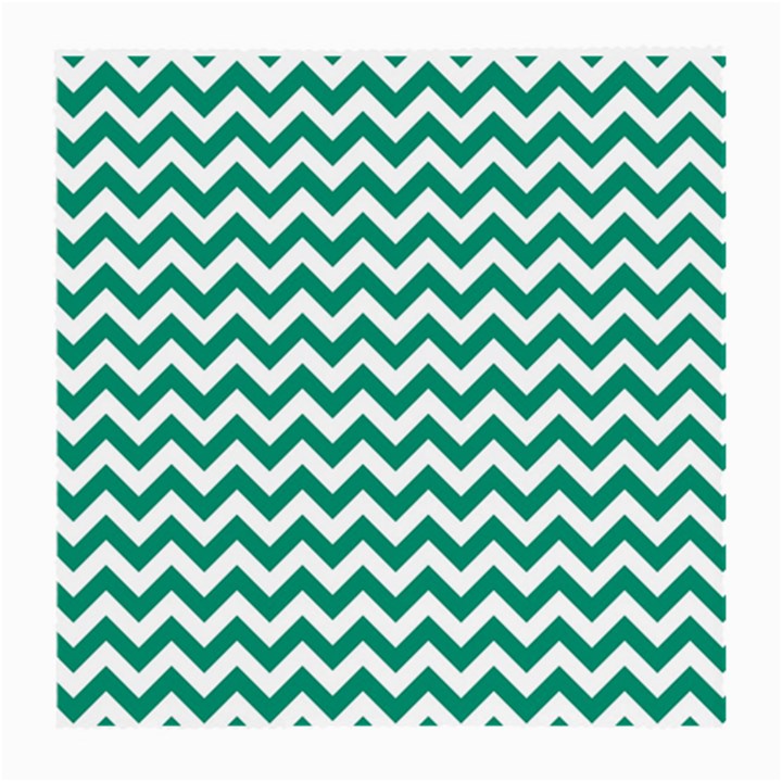 Emerald Green & White Zigzag Pattern Medium Glasses Cloth (2 Sides)