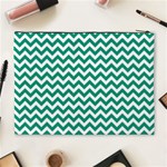 Emerald Green & White Zigzag Pattern Cosmetic Bag (XL) Back