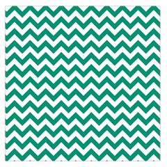 Emerald Green & White Zigzag Pattern Large Satin Scarf (square) by Zandiepants