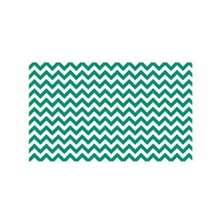 Emerald Green & White Zigzag Pattern Satin Wrap by Zandiepants