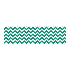 Emerald Green & White Zigzag Pattern Satin Scarf (oblong) by Zandiepants