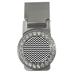 Black & White Zigzag Pattern Money Clip (cz) by Zandiepants