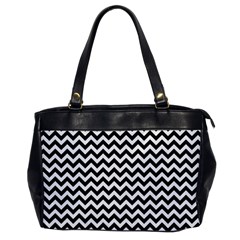 Black & White Zigzag Pattern Oversize Office Handbag by Zandiepants