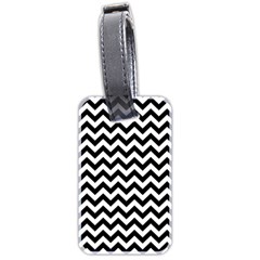 Black & White Zigzag Pattern Luggage Tag (two Sides) by Zandiepants