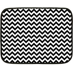 Black & White Zigzag Pattern Double Sided Fleece Blanket (mini) by Zandiepants