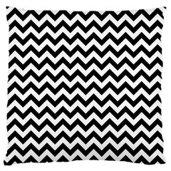 Black & White Zigzag Pattern Standard Flano Cushion Case (one Side)