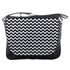 Black & White Zigzag Pattern Messenger Bag by Zandiepants