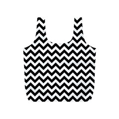 Black & White Zigzag Pattern Full Print Recycle Bag (s) by Zandiepants