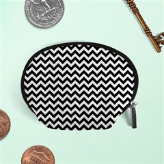 Black & White Zigzag Pattern Accessory Pouch (small) by Zandiepants