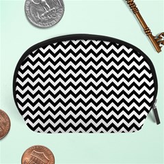 Black & White Zigzag Pattern Accessory Pouch (large)