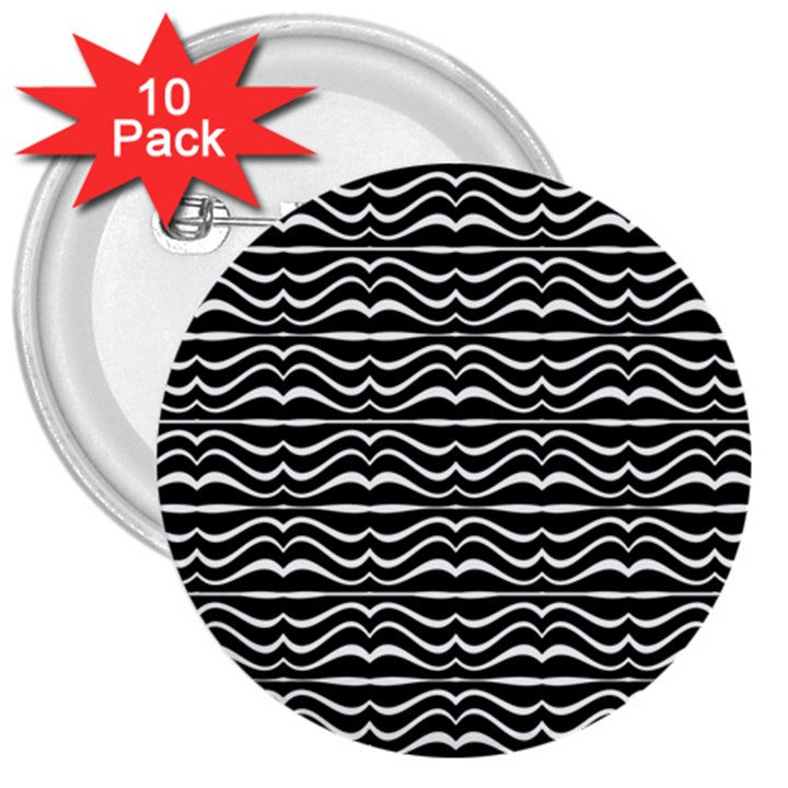 Modern Zebra Pattern 3  Buttons (10 pack) 