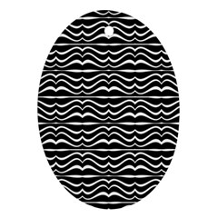 Modern Zebra Pattern Oval Ornament (Two Sides)