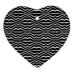 Modern Zebra Pattern Heart Ornament (2 Sides)