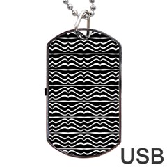 Modern Zebra Pattern Dog Tag USB Flash (Two Sides) 