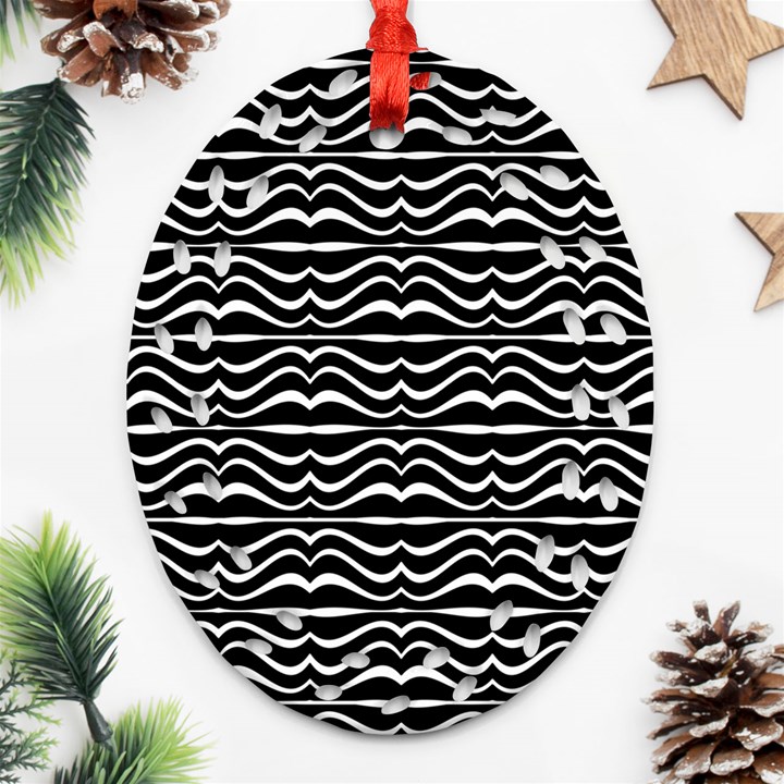 Modern Zebra Pattern Ornament (Oval Filigree) 