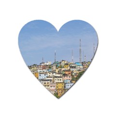 Cerro Santa Ana Guayaquil Ecuador Heart Magnet by dflcprints