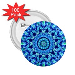 Blue Sea Jewel Mandala 2.25  Button (100 pack)