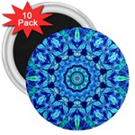 Blue Sea Jewel Mandala 3  Magnet (10 pack) Front