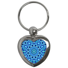 Blue Sea Jewel Mandala Key Chain (Heart)