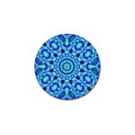 Blue Sea Jewel Mandala Golf Ball Marker Front