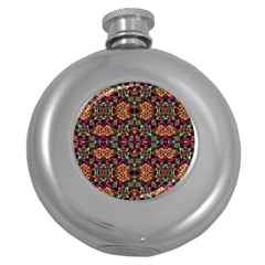 Luxury Boho Baroque Round Hip Flask (5 Oz) by dflcprints