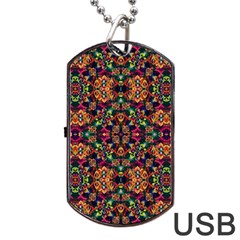 Luxury Boho Baroque Dog Tag Usb Flash (two Sides) 