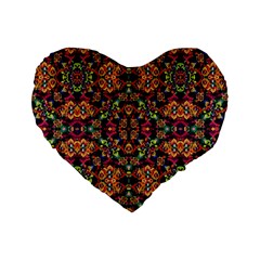 Luxury Boho Baroque Standard 16  Premium Heart Shape Cushions by dflcprints