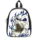 blue flame skull School Bags (Small)  Front