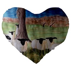 Counting Sheep Large 19  Premium Heart Shape Cushions