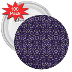 Stylized Floral Check 3  Buttons (100 Pack)  by dflcprints