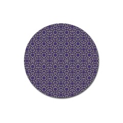 Stylized Floral Check Magnet 3  (round) by dflcprints