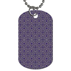 Stylized Floral Check Dog Tag (two Sides) by dflcprints