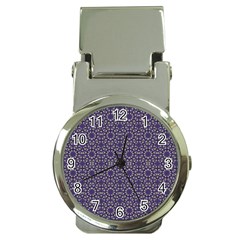 Stylized Floral Check Money Clip Watches by dflcprints