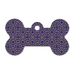 Stylized Floral Check Dog Tag Bone (two Sides) by dflcprints