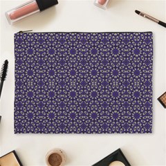 Stylized Floral Check Cosmetic Bag (xl) by dflcprints