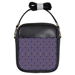 Stylized Floral Check Girls Sling Bags by dflcprints