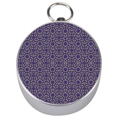 Stylized Floral Check Silver Compasses by dflcprints