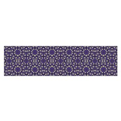 Stylized Floral Check Satin Scarf (oblong)