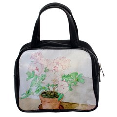 Watercolour Azalea Classic Handbags (2 Sides) by DeneWestUK