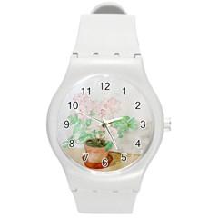 Watercolour Azalea Round Plastic Sport Watch (m) by DeneWestUK