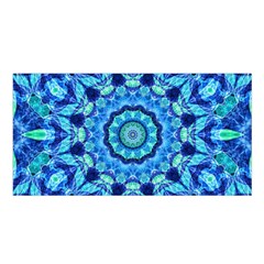 Blue Sea Jewel Mandala Satin Shawl