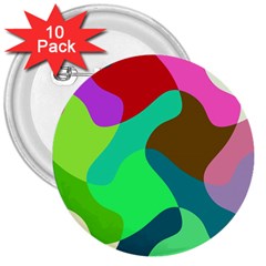 Retro Shapes                                   			3  Button (10 Pack) by LalyLauraFLM