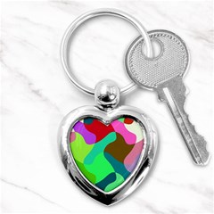 Retro Shapes                                   			key Chain (heart) by LalyLauraFLM