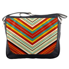 Bent Stripes                                    			messenger Bag by LalyLauraFLM