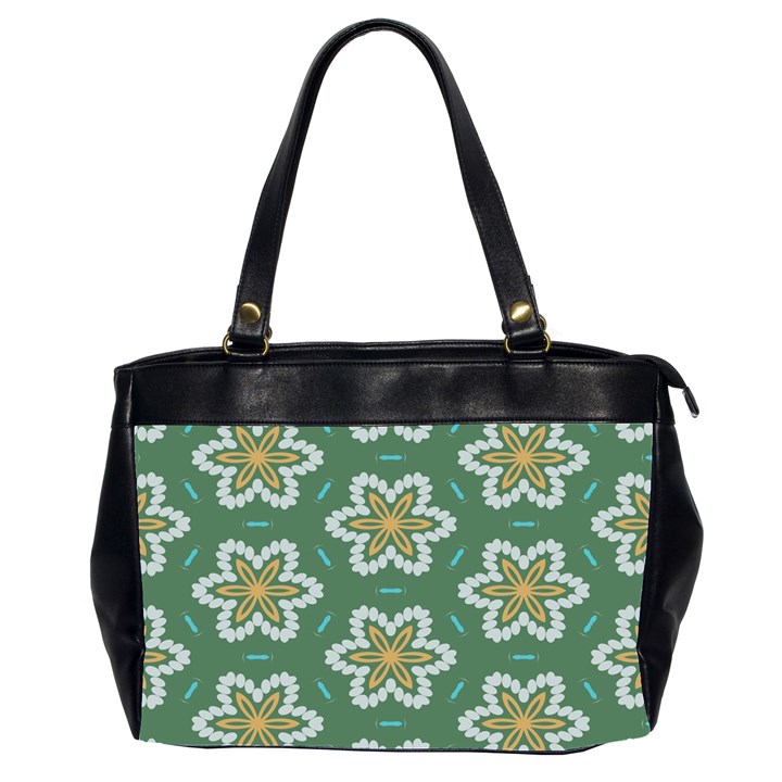 Yellow flowers pattern                                    Oversize Office Handbag (2 Sides)