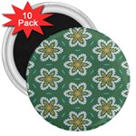 Yellow flowers pattern                                    			3  Magnet (10 pack) Front