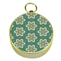 Yellow Flowers Pattern                                    			gold Compass by LalyLauraFLM