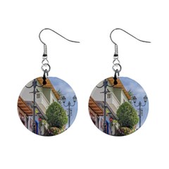 Cerro Santa Ana Guayaquil Ecuador Mini Button Earrings by dflcprints